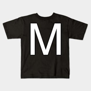 Helvetica M in white Kids T-Shirt